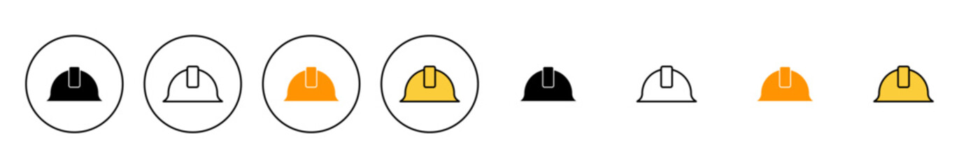 Helmet icon set vector. Motorcycle helmet sign and symbol. Construction helmet icon. Safety helmet