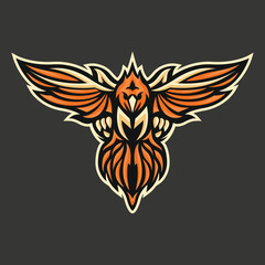 Bird mascot logo character illustration