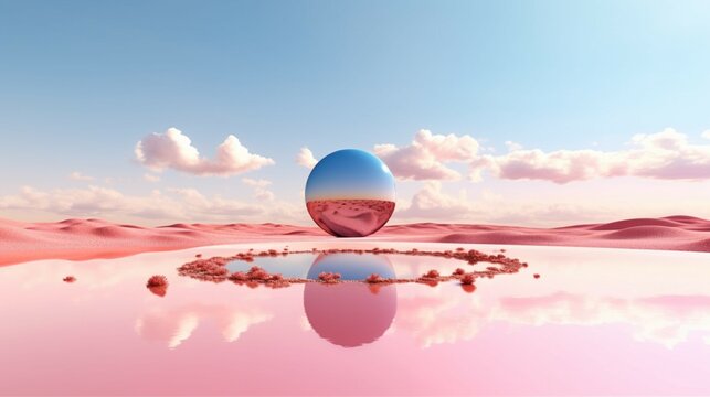 render Abstract panoramic background Surreal scenery Ai Generative