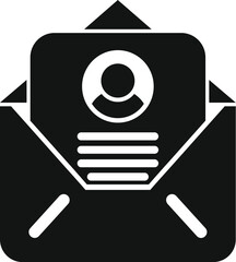 New mail candidate icon simple vector. People search human. Vocation service