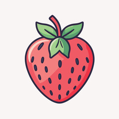 Obraz premium Cute strawberry vector illustration