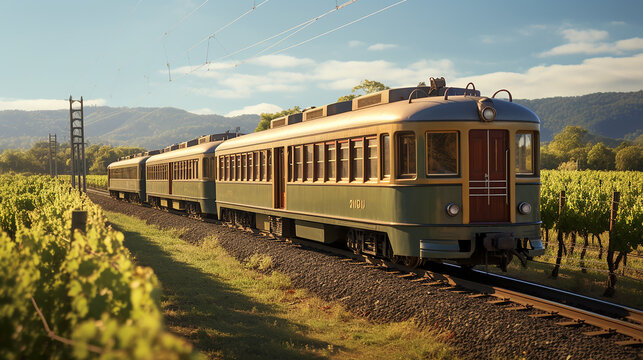 vintage railcar in the napa valley sipping wine