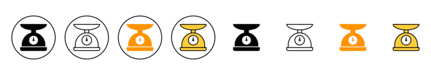 Scales icon set vector. Weight scale sign and symbol