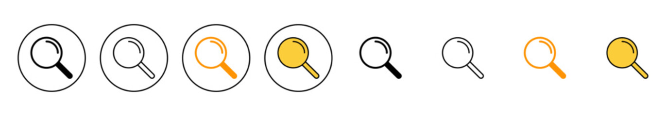 Search icon set vector. search magnifying glass sign and symbol