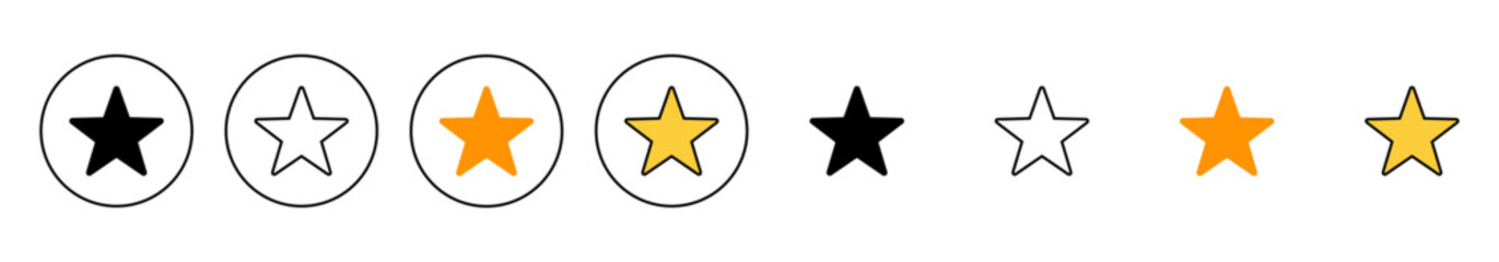 Star Icon set vector. rating sign and symbol. favourite star icon