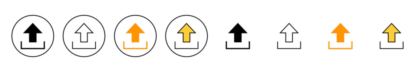 Upload icon set vector. load data sign and symbol