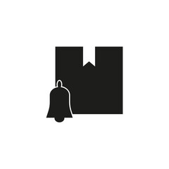 Obraz premium Delivery box notification icon. Vector illustration. EPS 10.