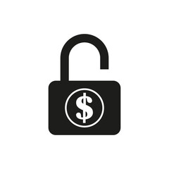 Dollar padlock money sign. Vector illustration. EPS 10.