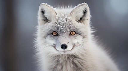 Portrait of a majestic white arctic fox in the wild   captivating wildlife photography