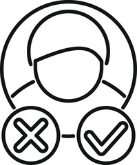 Approved or not candidate icon outline vector. Job career. Business care