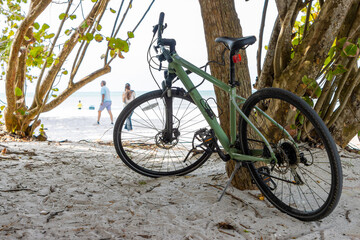 Fototapeta premium Bike on beach