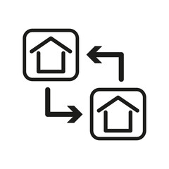Home exchange icon. Vector illustration. EPS 10.