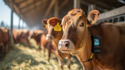 Automated Livestock Monitoring System on a Farm - obrazy, fototapety, plakaty