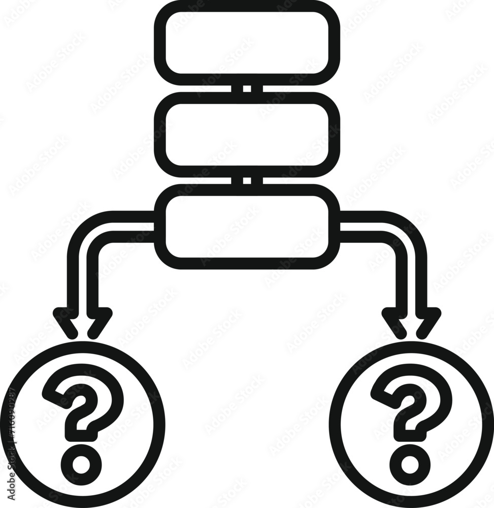 Poster lost block different icon outline vector. square report. brain compact