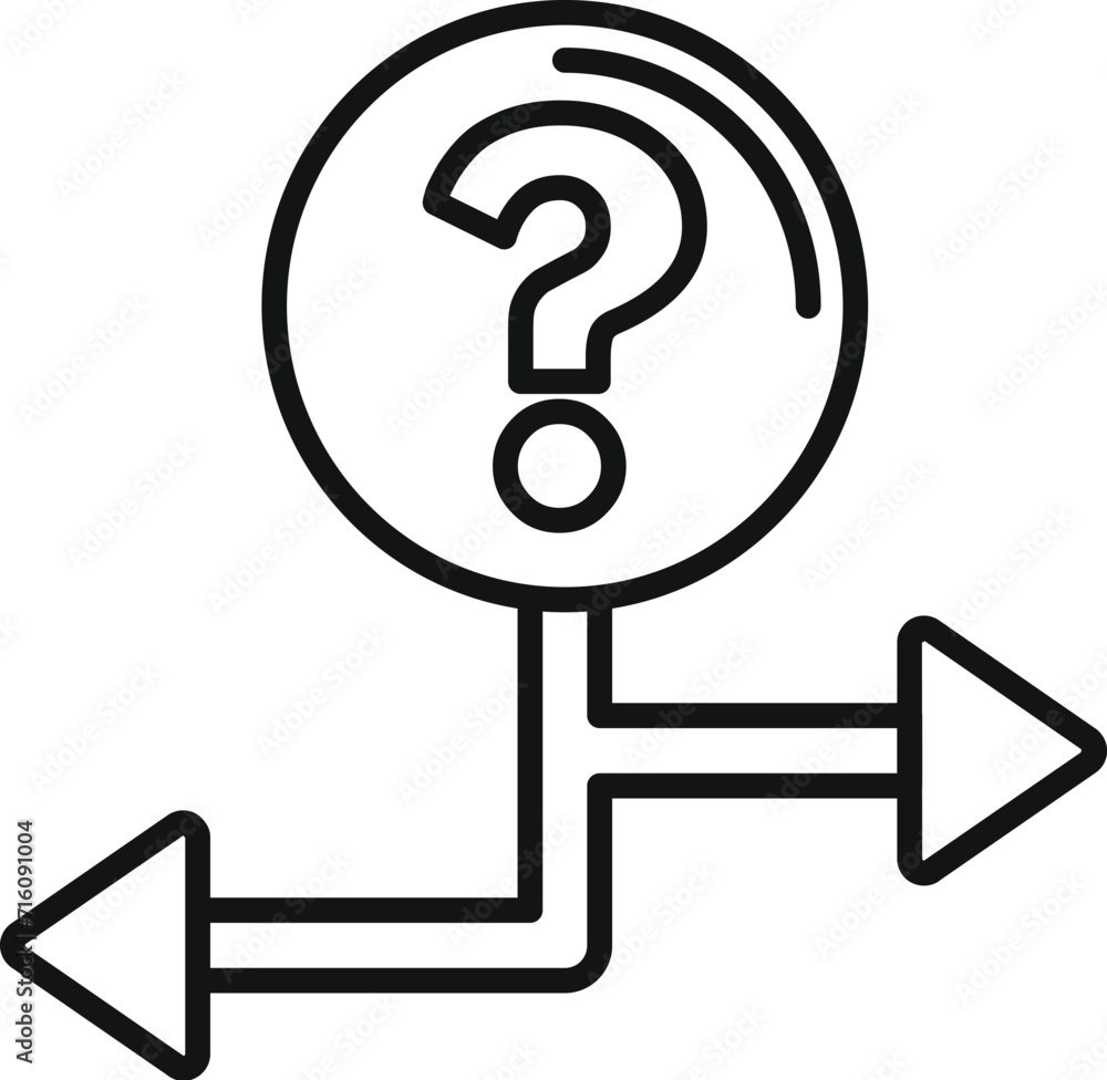 Poster ambiguity analysis icon outline vector. data confused. arrow business