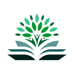 Tree People Vector Logo Design Template