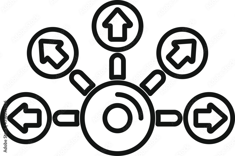 Poster choice pointer icon outline vector. online index variety. collection gear