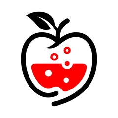 Apple Juice Vector Logo Design Template