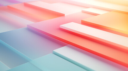 パステルカラーの抽象的な四角形の模様の背景