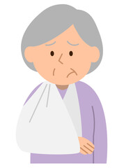 腕を骨折したシニア女性2