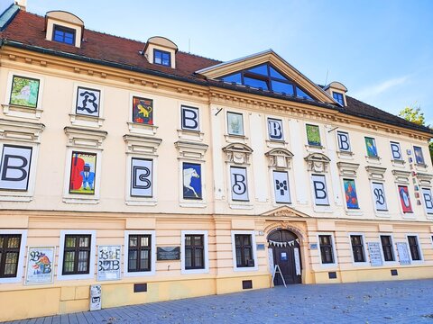 Slovakia, Bratislava Bibiana house of art along Rhine river and Danube river
