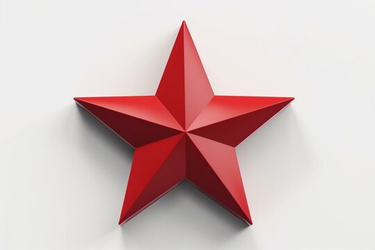 3D isolated star label on white background. Generative AI