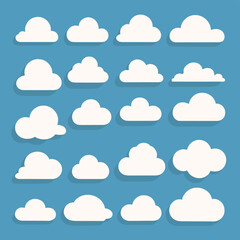 Fototapeta premium Cloud drawing doodles set cloud icons collection