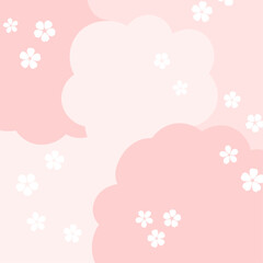 ポップな雲形、桜の木のイメージ背景 