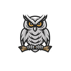 Obraz premium owl mascot flat vector logo
