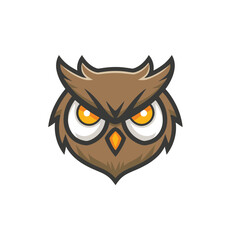 Obraz premium owl mascot flat vector logo