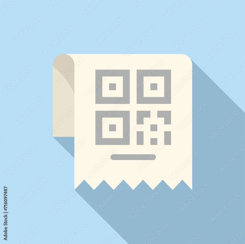 Poster scan paper device icon flat vector. smart bar. digital connection activity