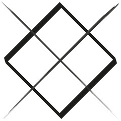 Obraz premium Crossed out square. Elegant logo. Vector illustration. EPS 10.