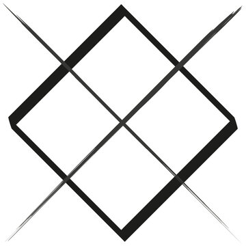 Crossed out square. Elegant logo. Vector illustration. EPS 10.