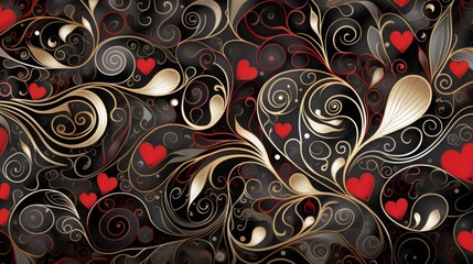 A pretty little Valentine's Day design in cream, red, gray and black