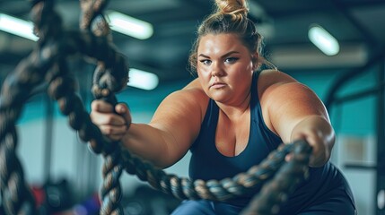 Obraz premium Plus Size Woman Train In Gym
