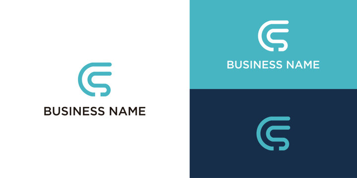 flat design sc or cs logo template