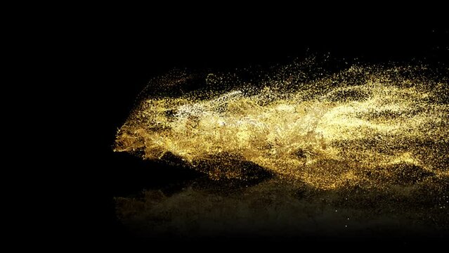 400k text gold particle dust effect motion video