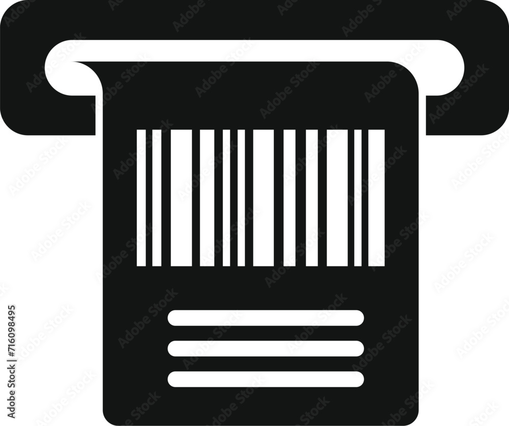 Poster bar code ticket icon simple vector. scan receipt. hand box check