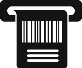 Bar code ticket icon simple vector. Scan receipt. Hand box check