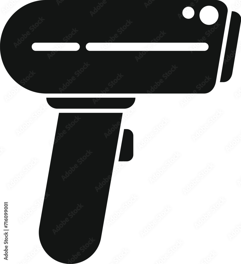 Aufkleber bar code pistol icon simple vector. box hand check. app cell pay