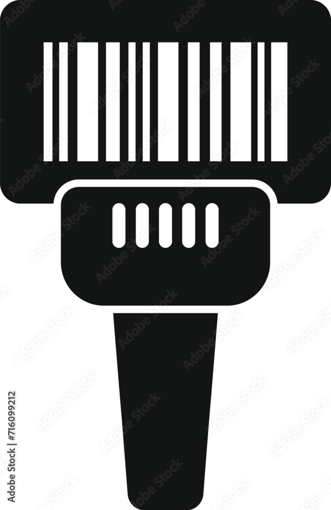 Poster smart bar code scanner icon simple vector. quick response. label cell app