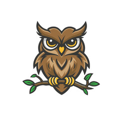 Obraz premium owl mascot flat vector logo