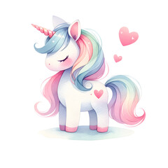 Cute unicorn with heart 