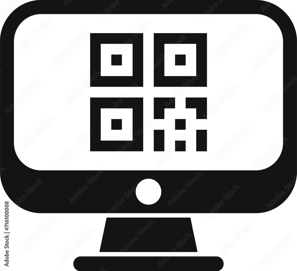 Poster scan bar code computer icon simple vector. online receipt. pay cell app