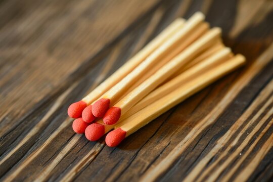 Matchsticks arranged on the table