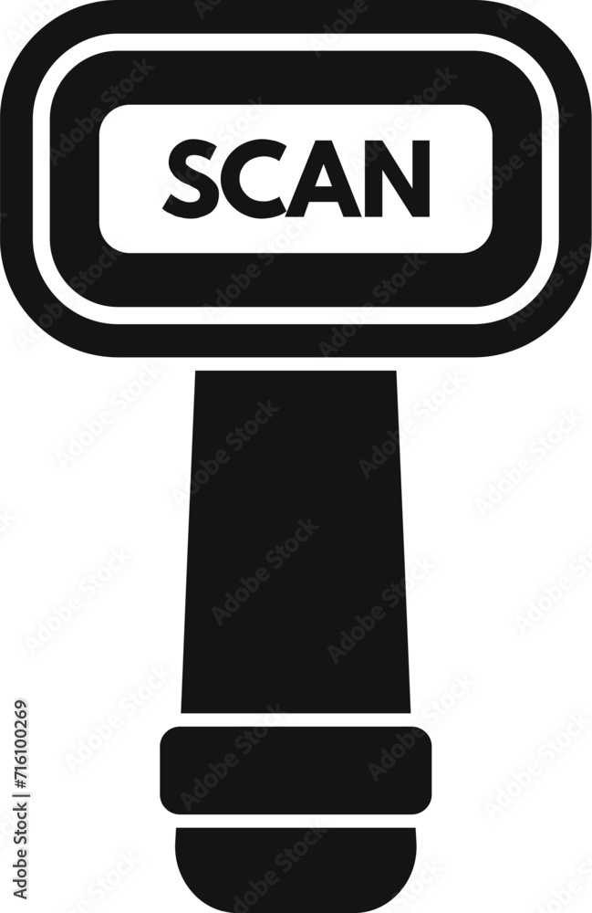 Poster scan face label icon simple vector. cellular device smart. digital activity