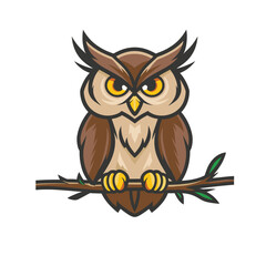 Obraz premium owl mascot flat vector logo