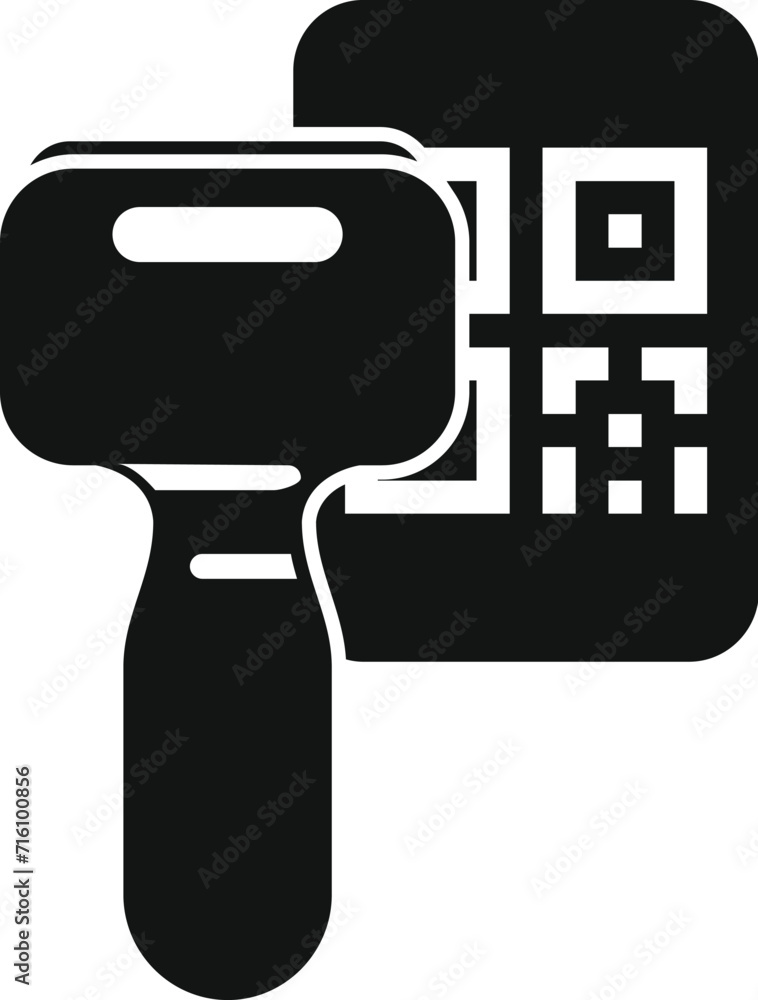 Poster scan device icon simple vector. quick response. sign city id bar