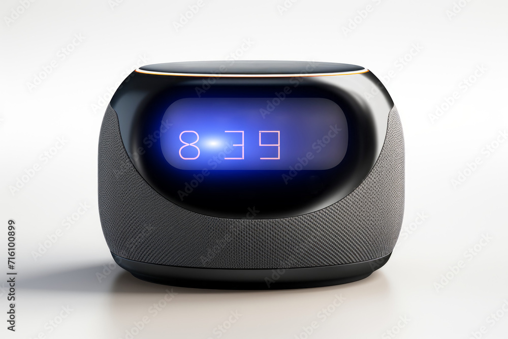 Poster smart speaker. background with selective focus and copy space