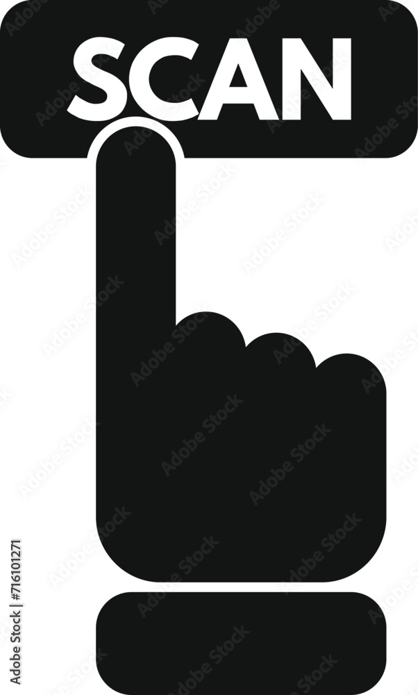 Poster scan finger matrix icon simple vector. symbol scan smart. space pda